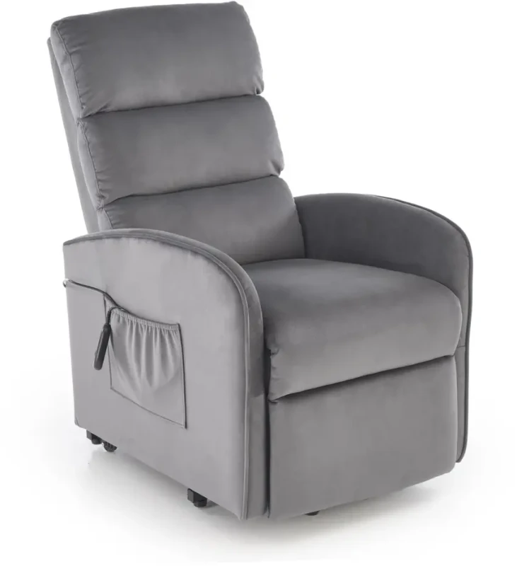 Fotel wypoczynkowy Maroni z funkcją elektrycznego rozkładania do salonu popielaty