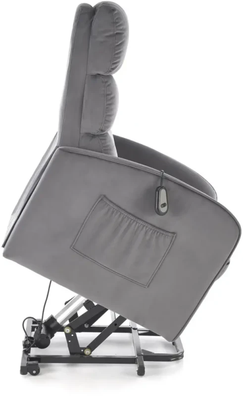 Fotel wypoczynkowy Maroni z funkcją elektrycznego rozkładania do salonu popielaty