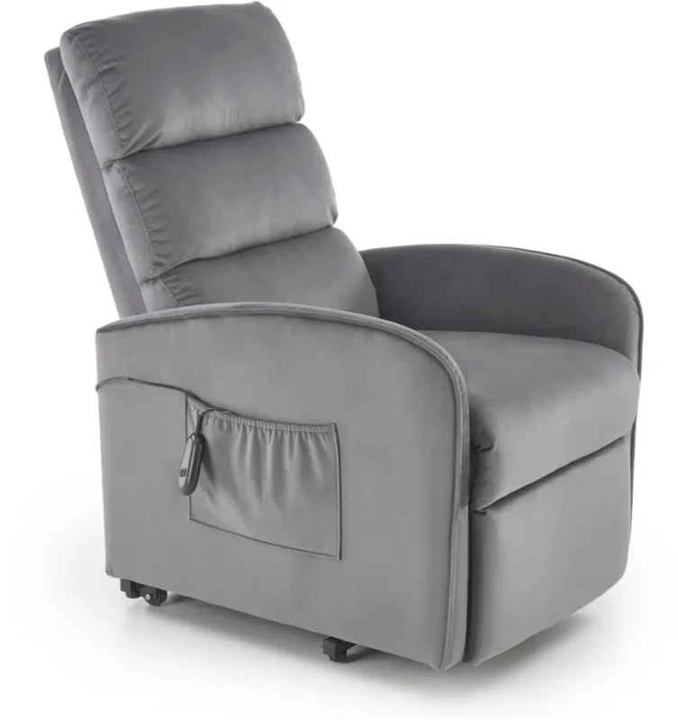 Fotel wypoczynkowy Maroni z funkcją elektrycznego rozkładania do salonu popielaty