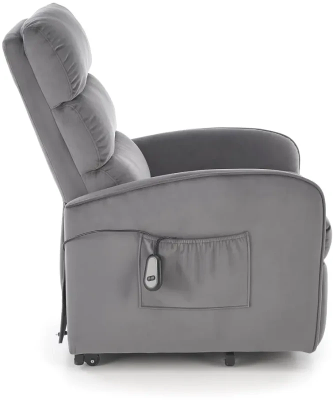 Fotel wypoczynkowy Maroni z funkcją elektrycznego rozkładania do salonu popielaty