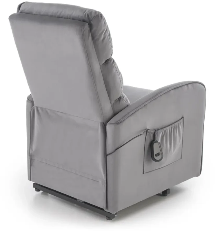 Fotel wypoczynkowy Maroni z funkcją elektrycznego rozkładania do salonu popielaty