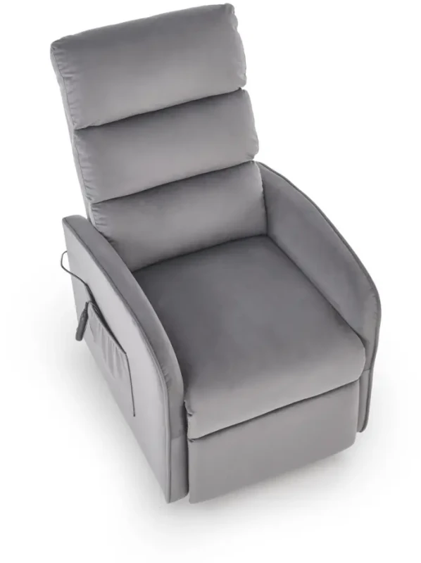 Fotel wypoczynkowy Maroni z funkcją elektrycznego rozkładania do salonu popielaty