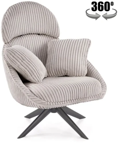 Fotel obrotowy Merry 2 tapicerowany do salonu cappuccino