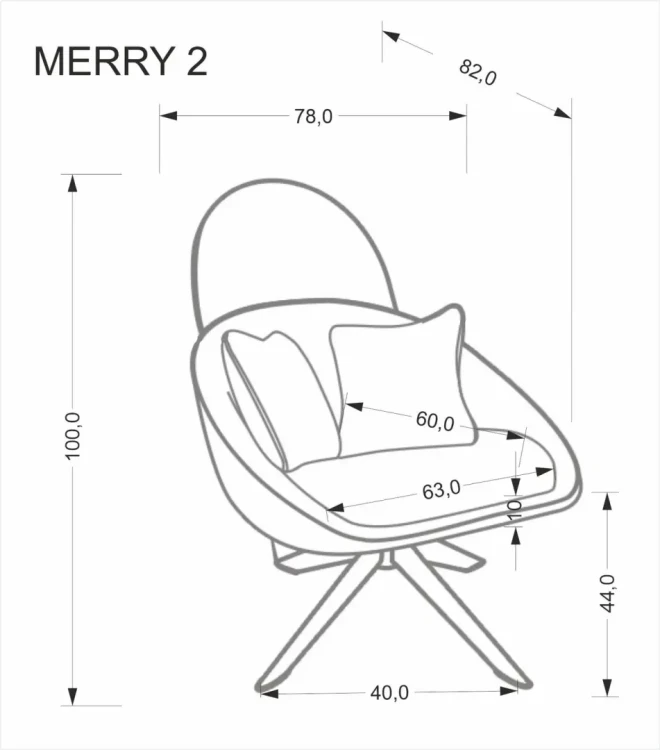Fotel obrotowy Merry 2 tapicerowany do salonu cappuccino