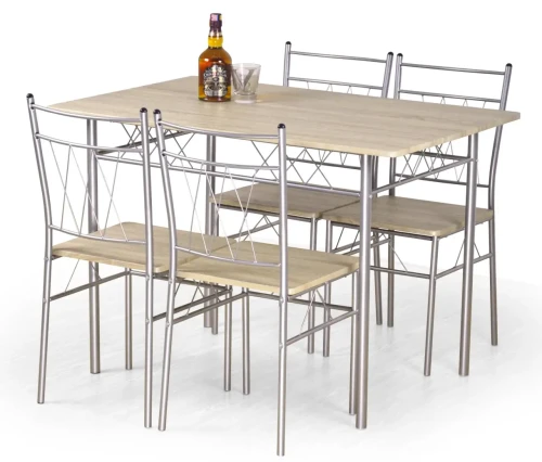 Zestaw Faust stół 110 cm + 4 krzesła do jadalni dąb sonoma