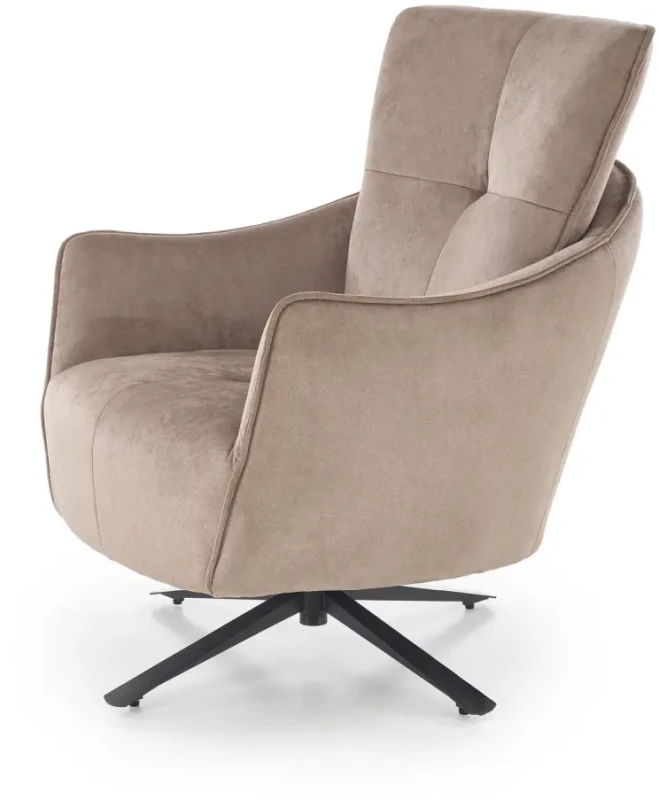 Fotel obrotowy Scampi tapicerowany do salonu cappuccino