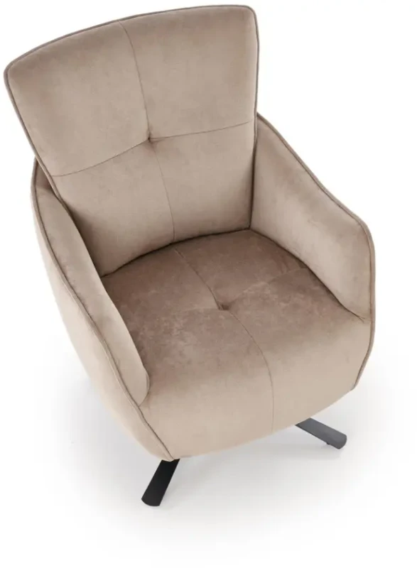 Fotel obrotowy Scampi tapicerowany do salonu cappuccino
