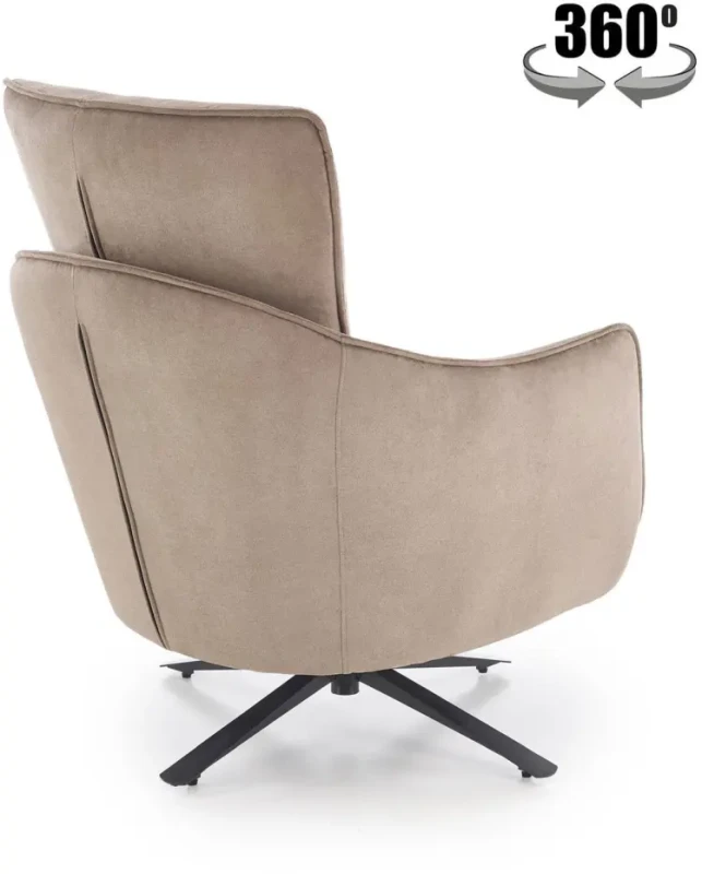 Fotel obrotowy Scampi tapicerowany do salonu cappuccino