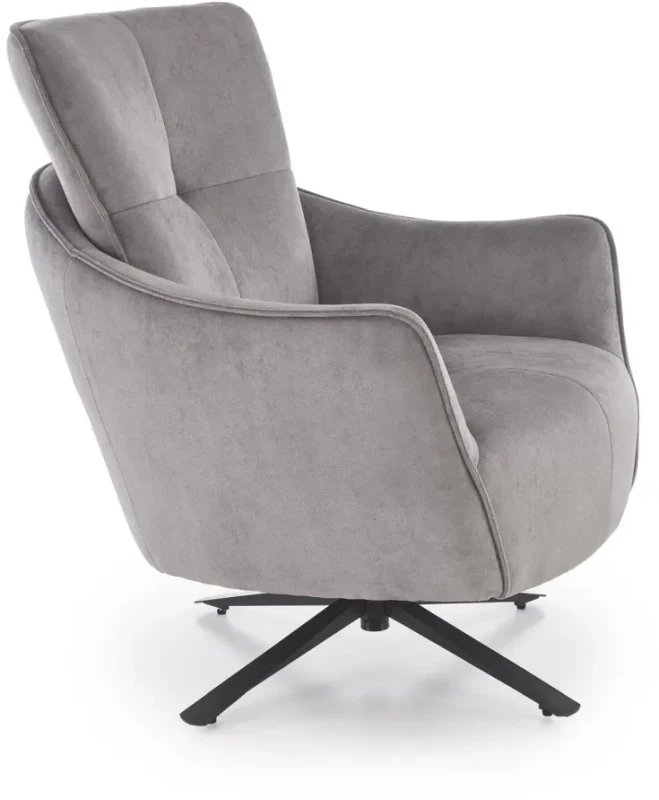 Fotel obrotowy Scampi tapicerowany do salonu popielaty