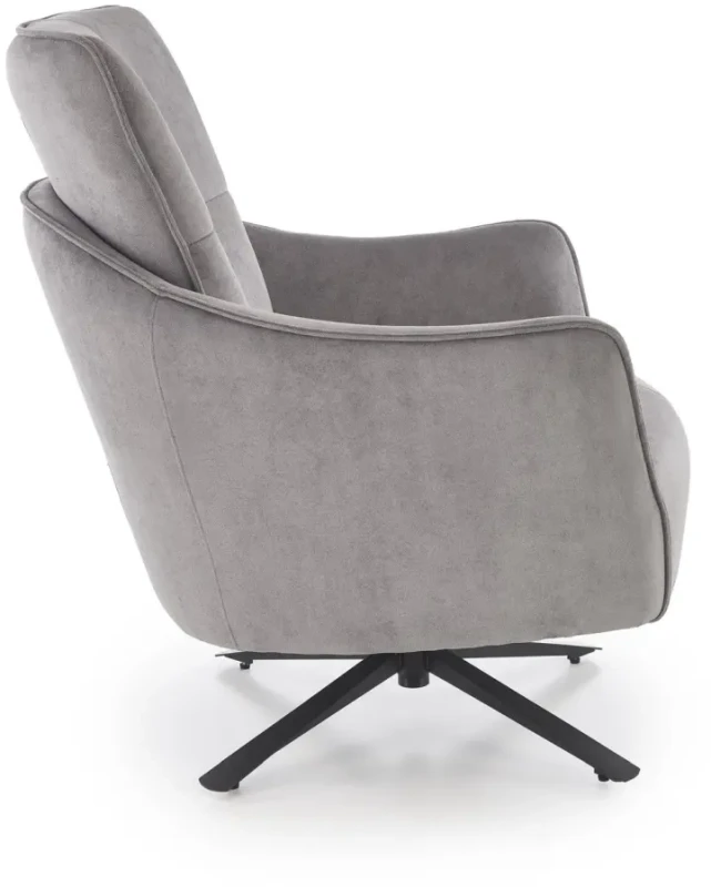 Fotel obrotowy Scampi tapicerowany do salonu popielaty