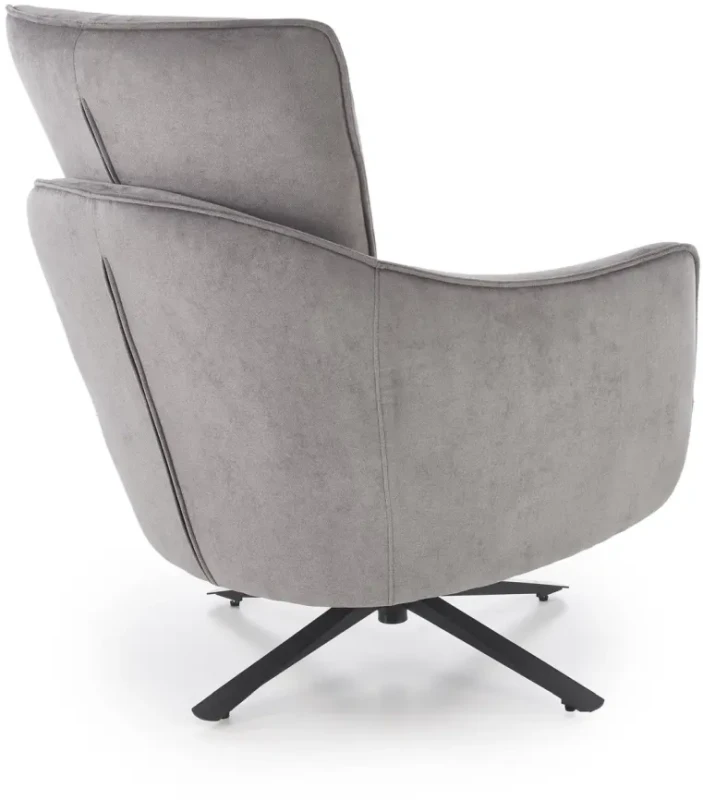 Fotel obrotowy Scampi tapicerowany do salonu popielaty