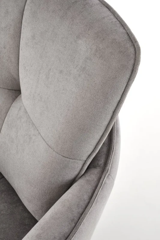 Fotel obrotowy Scampi tapicerowany do salonu popielaty