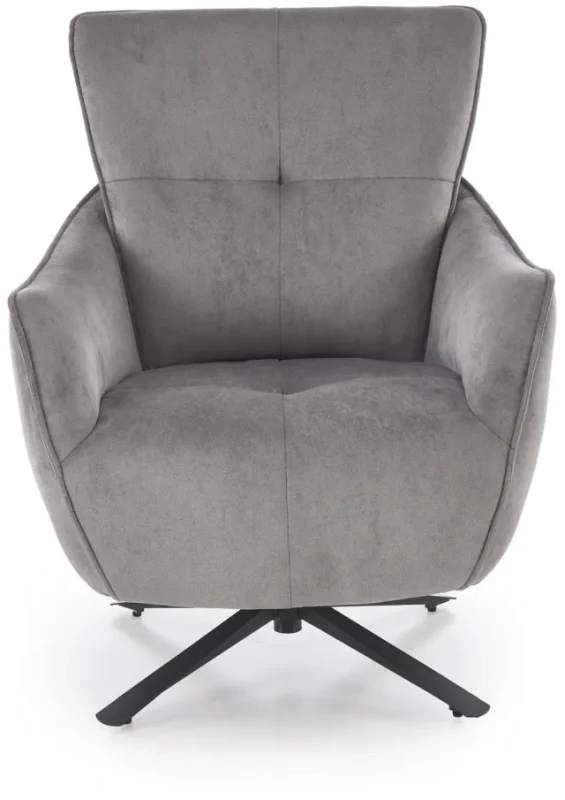 Fotel obrotowy Scampi tapicerowany do salonu popielaty