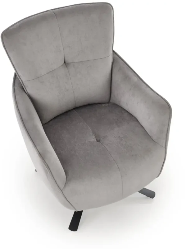 Fotel obrotowy Scampi tapicerowany do salonu popielaty