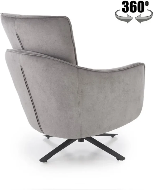 Fotel obrotowy Scampi tapicerowany do salonu popielaty