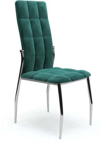 Krzesło K416 tapicerowane do jadalni ciemny zielony