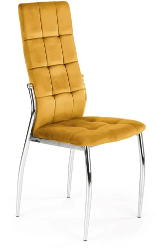 Krzesło K416 tapicerowane do jadalni musztardowy