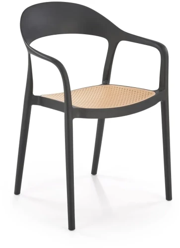 Krzesło K530 polipropylen czarny / naturalny