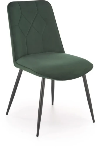 Krzesło K539 tapicerowane do jadalni ciemny zielony/czarny