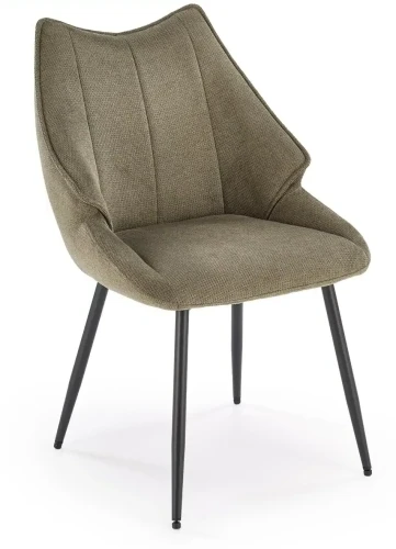 Krzesło tapicerowane K543 kubełkowe nowoczesne z tkaniny VARDO do jadalni oliwkowy