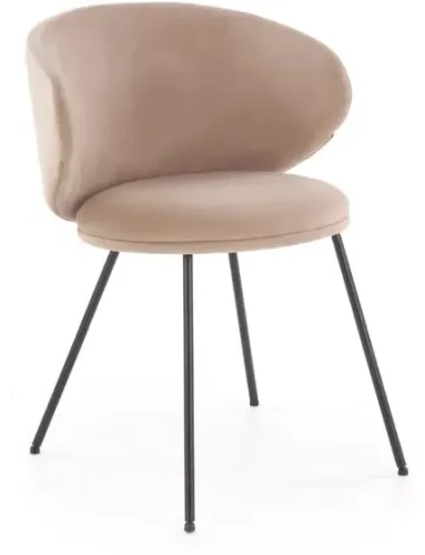 Krzesło K587 tapicerowane do jadalni beżowy/czarny