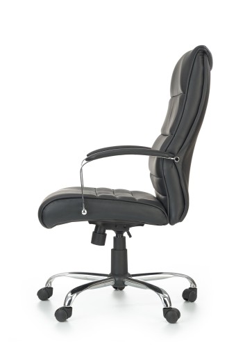 Fotel gabinetowy Teksas 63 cm obrotowy skóra licowa z mechanizmem TILT czarny