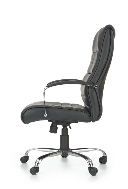 Fotel gabinetowy Teksas 63 cm obrotowy skóra licowa z mechanizmem TILT czarny