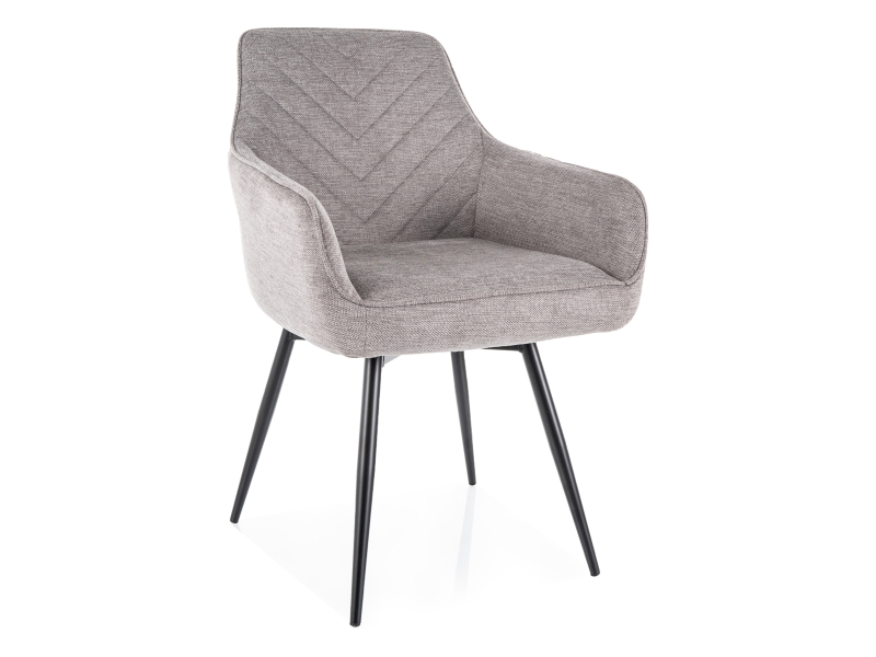 Krzesło tapicerowane Servio Brego z obrotowym siedziskiem do jadalni szary