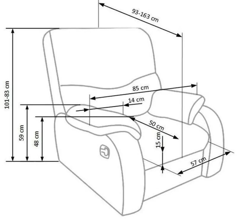 Fotel wypoczynkowy Jeff z podnóżkiem do salonu brązowy
