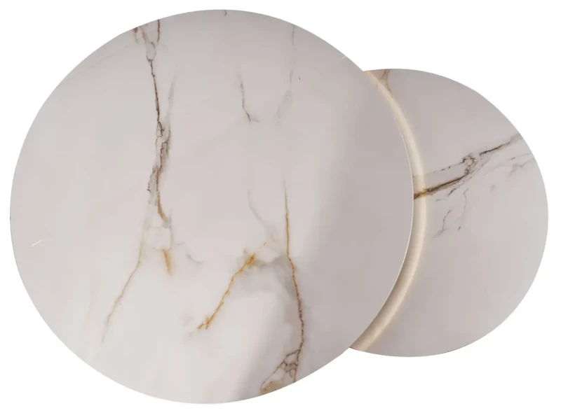 Zestaw stolików Portafino A biały efekt marmuru/złoty