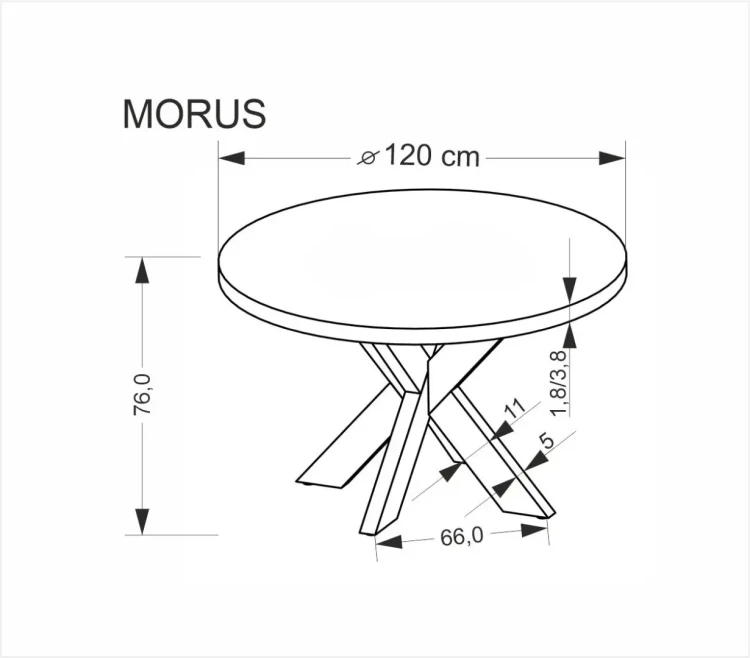 Stół okrągły Morus w stylu skandynawskim do jadalni 120 cm naturalny