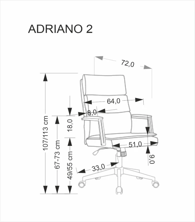 Fotel obrotowy ADRIANO 2 z mechanizmem TILT z eco skóry jasny popiel