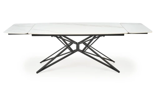 Stół rozkładany ALFREDO 160-240 cm do jadalni biały marmur/czarny