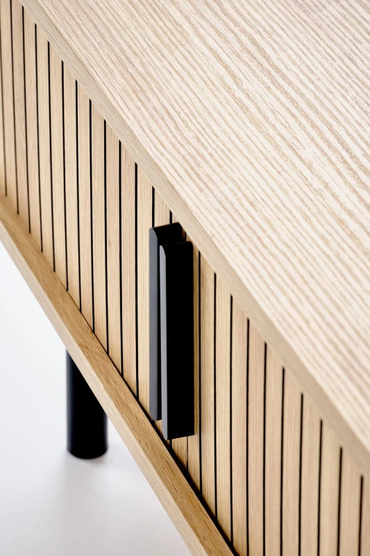 Ława stolik ANGELINA 90x50 cm z funkcją schowka naturalny / czarny