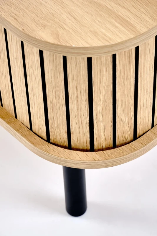 Ława stolik ANGELINA 90x50 cm z funkcją schowka naturalny / czarny