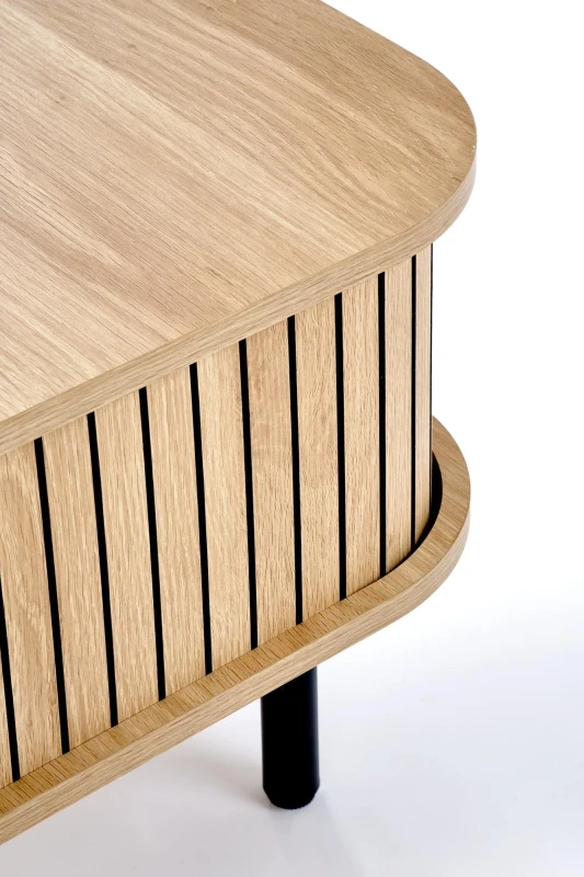 Ława stolik ANGELINA 90x50 cm z funkcją schowka naturalny / czarny