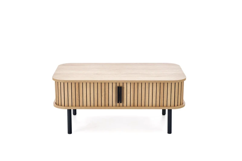 Ława stolik ANGELINA 90x50 cm z funkcją schowka naturalny / czarny