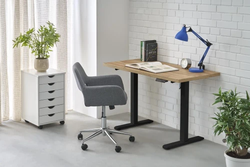 Biurko elektryczne B54 z funkcją regulacji wysokości dąb artisan / czarny