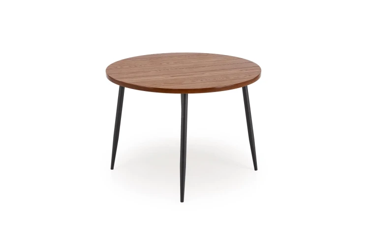 Stół okrągły BARRY 105 cm loftowy do jadalni z blatem orzechowy/czarny