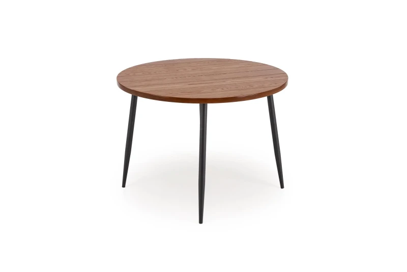 Stół okrągły BARRY 105 cm loftowy do jadalni z blatem orzechowy/czarny