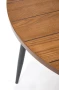 Stół okrągły BARRY 105 cm loftowy do jadalni z blatem orzechowy/czarny