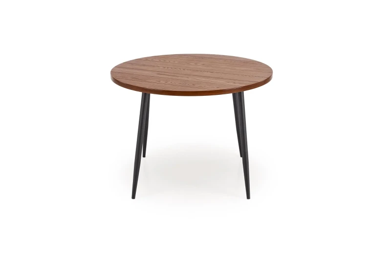 Stół okrągły BARRY 105 cm loftowy do jadalni z blatem orzechowy/czarny
