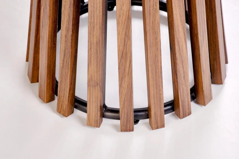 Stolik ława okrągła CARINA S 50 cm beżowy marmur/orzech