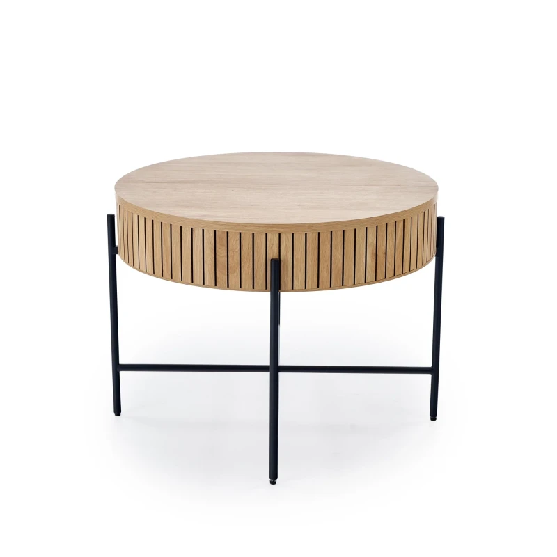 Zestaw 2 ław stolików DANTE z funkcją schowka loft naturalny / czarny