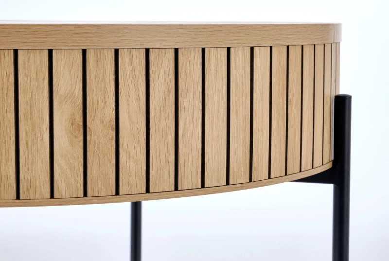 Zestaw 2 ław stolików DANTE z funkcją schowka loft naturalny / czarny