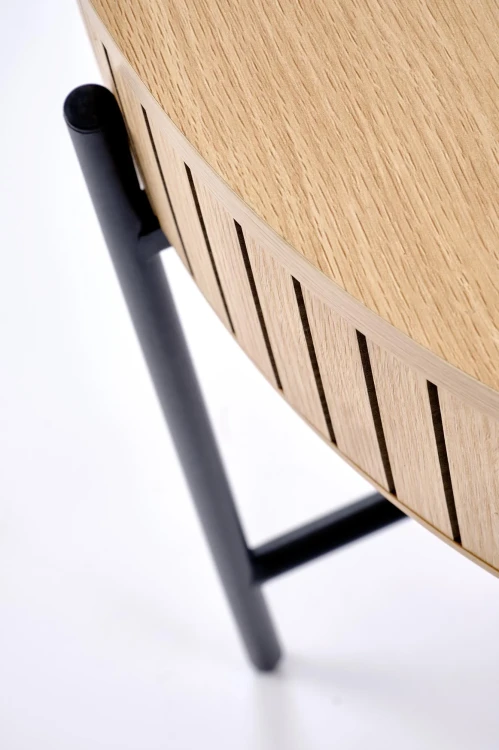 Zestaw 2 ław stolików DANTE z funkcją schowka loft naturalny / czarny