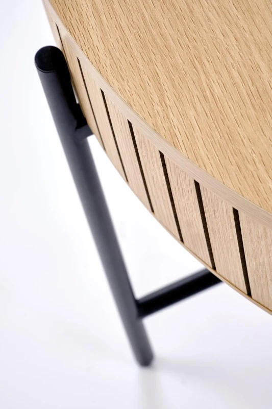 Zestaw 2 ław stolików DANTE z funkcją schowka loft naturalny / czarny