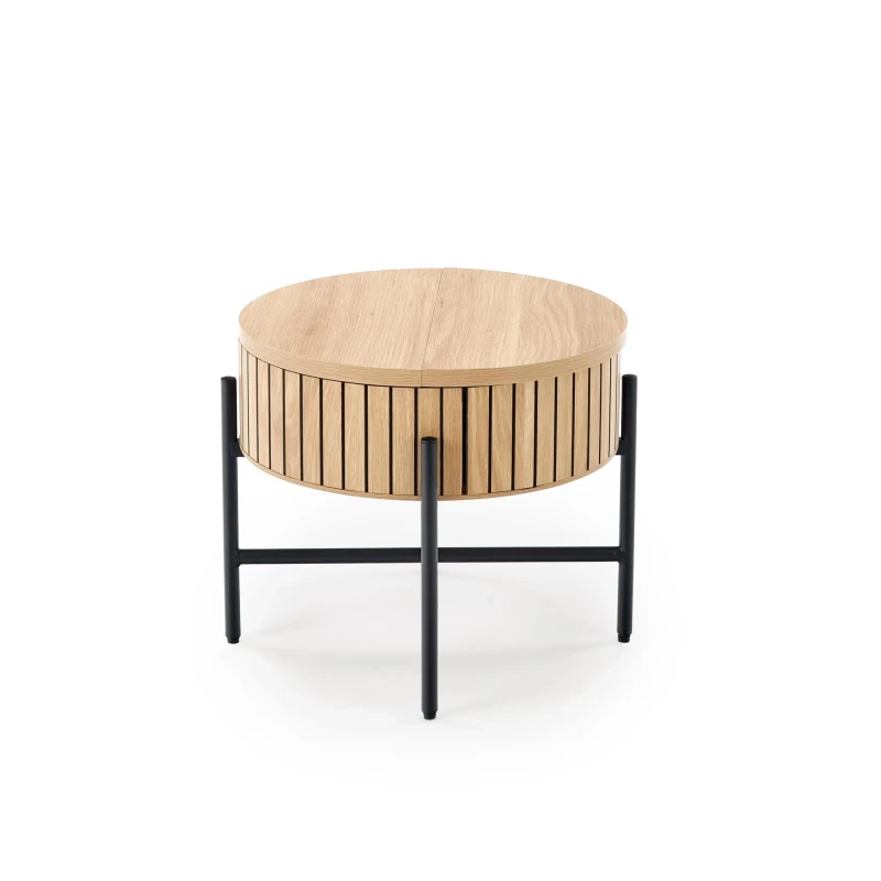 Zestaw 2 ław stolików DANTE z funkcją schowka loft naturalny / czarny