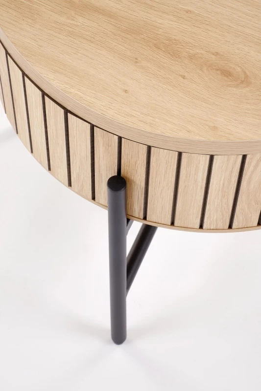 Zestaw 2 ław stolików DANTE z funkcją schowka loft naturalny / czarny