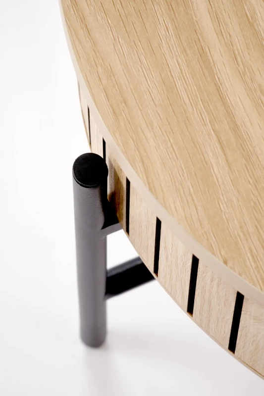 Zestaw 2 ław stolików DANTE z funkcją schowka loft naturalny / czarny